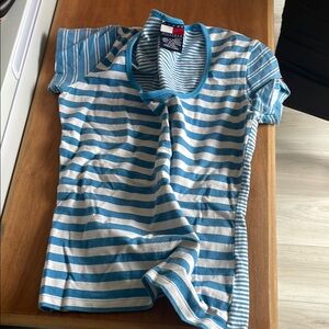 Blue and White Striped Kids Shirt